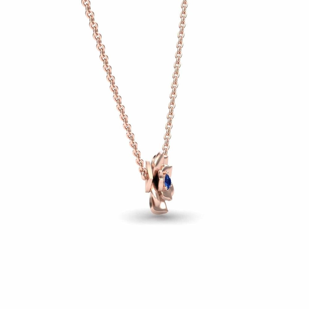 Blue Sapphire Bloom Floral Necklace - Guinevere