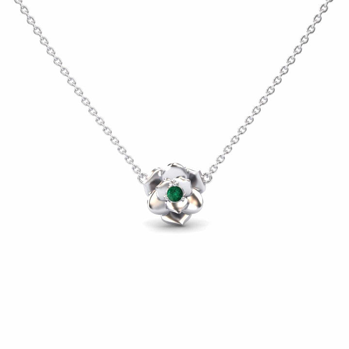 Emerald Bloom Floral Necklace - Guinevere