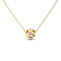 Pink Sapphire Bloom Floral Necklace - Guinevere