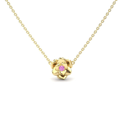 Pink Sapphire Bloom Floral Necklace