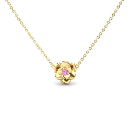 Pink Sapphire Bloom Floral Necklace - Guinevere