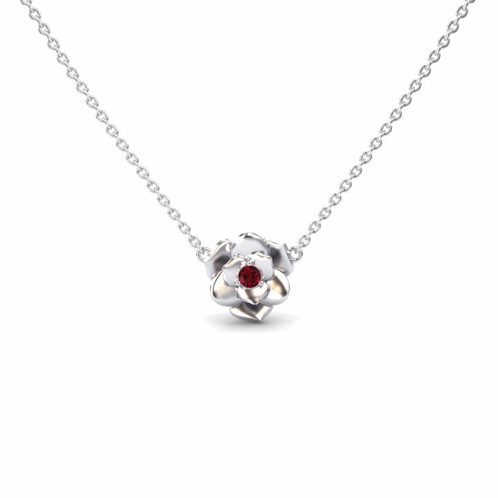 Ruby Bloom Floral Necklace - Guinevere