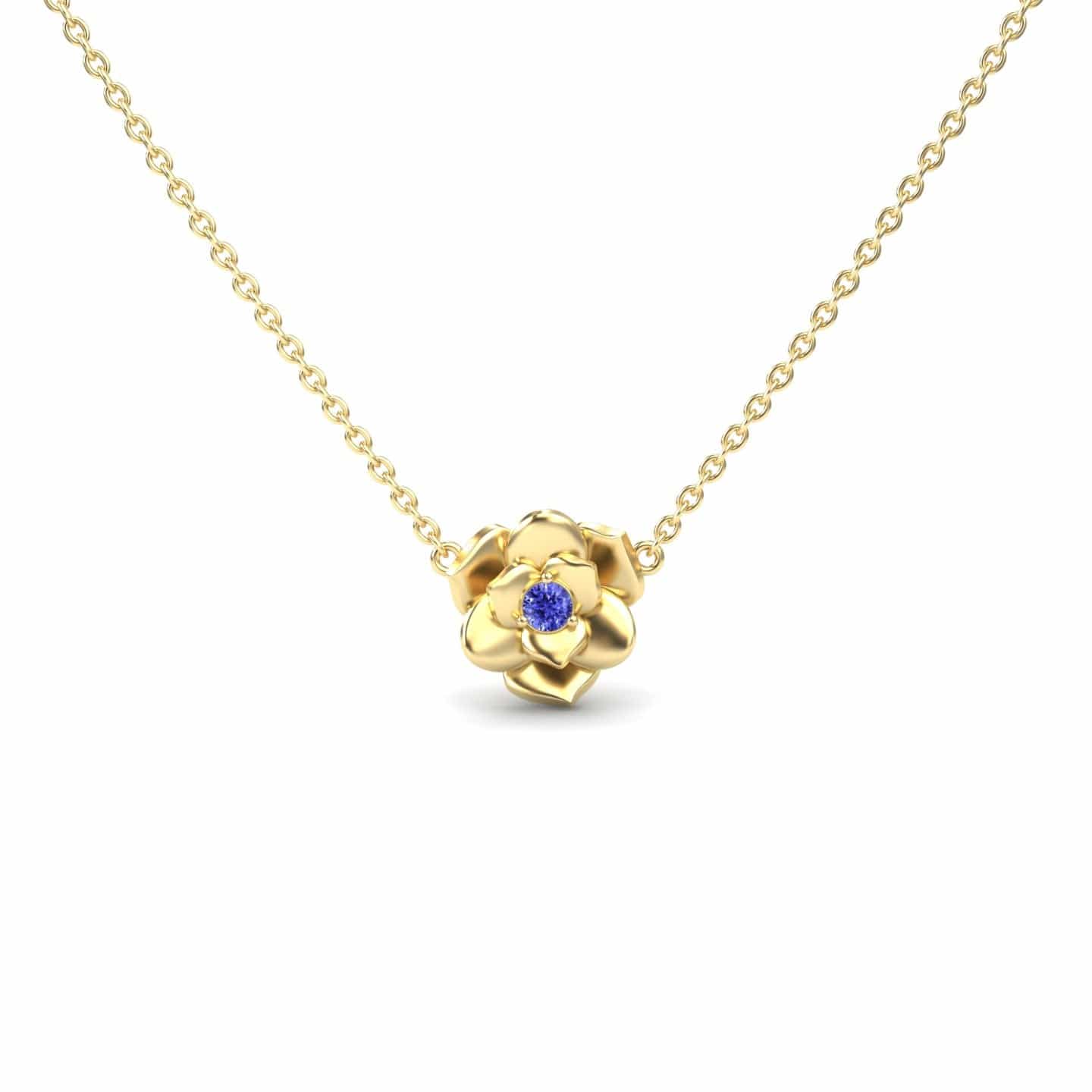 Tanzanite Bloom Floral Necklace - Guinevere