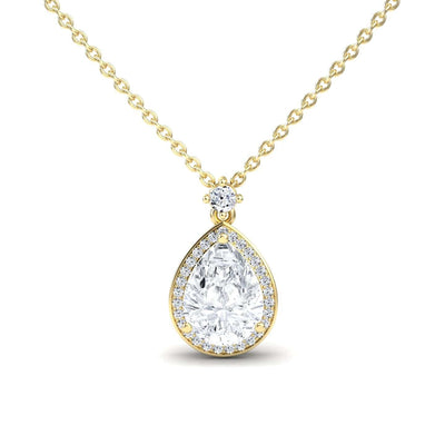 Lab Grown Moissanite Halo Necklace