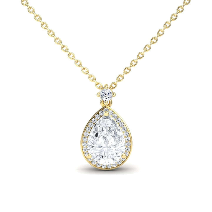 Lab Grown Moissanite Halo Necklace - Hannah