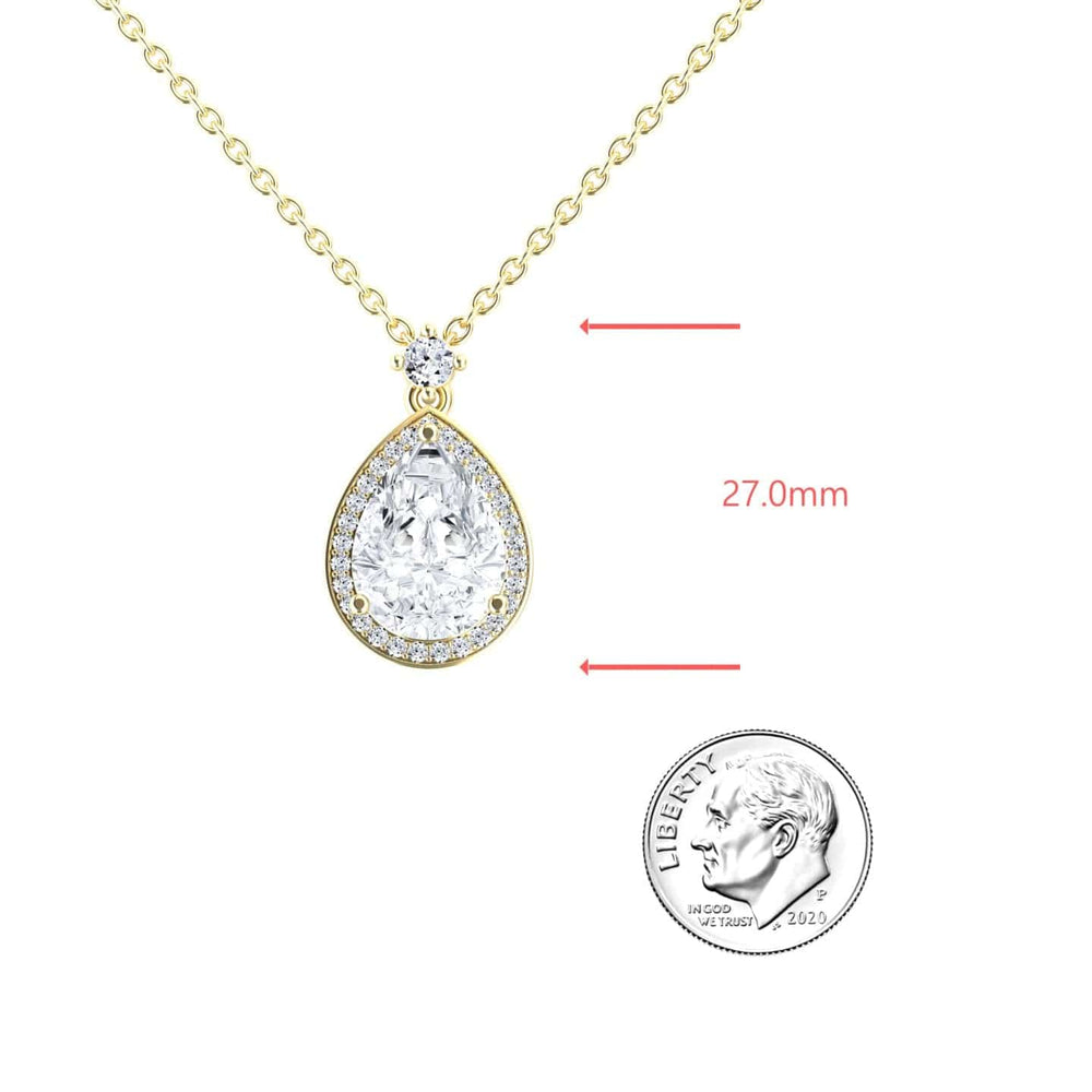 Lab Grown Moissanite Halo Necklace - Hannah