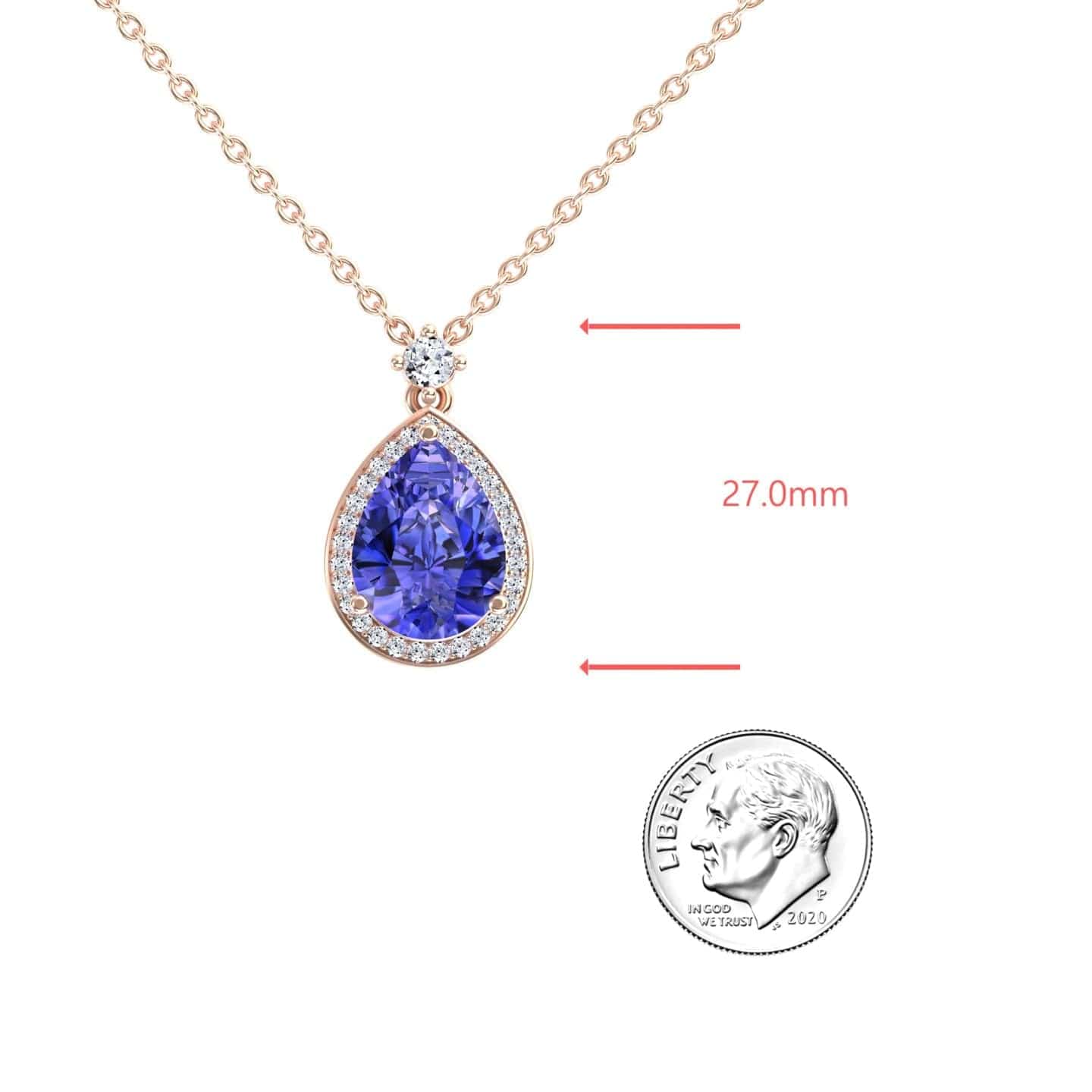Tanzanite & Diamond Halo Necklace - Hannah