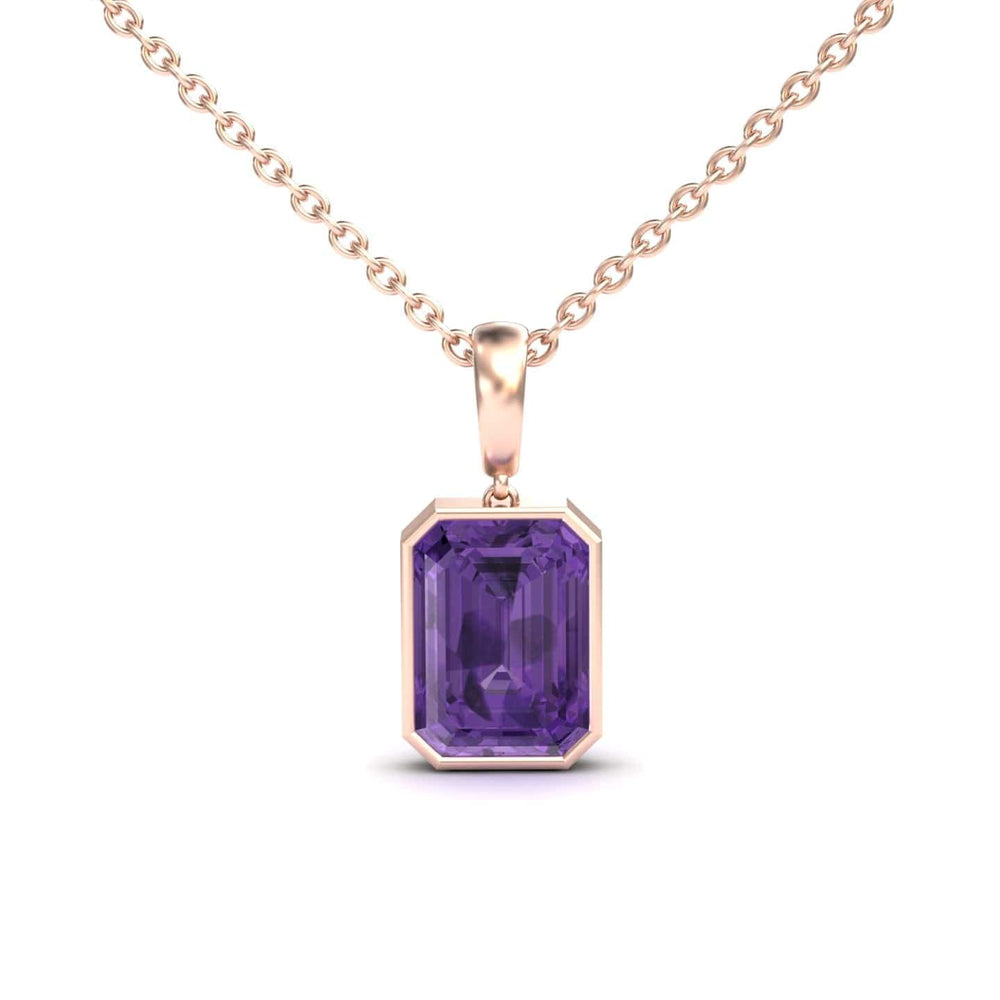 Amethyst Solitaire Necklace - Jovana