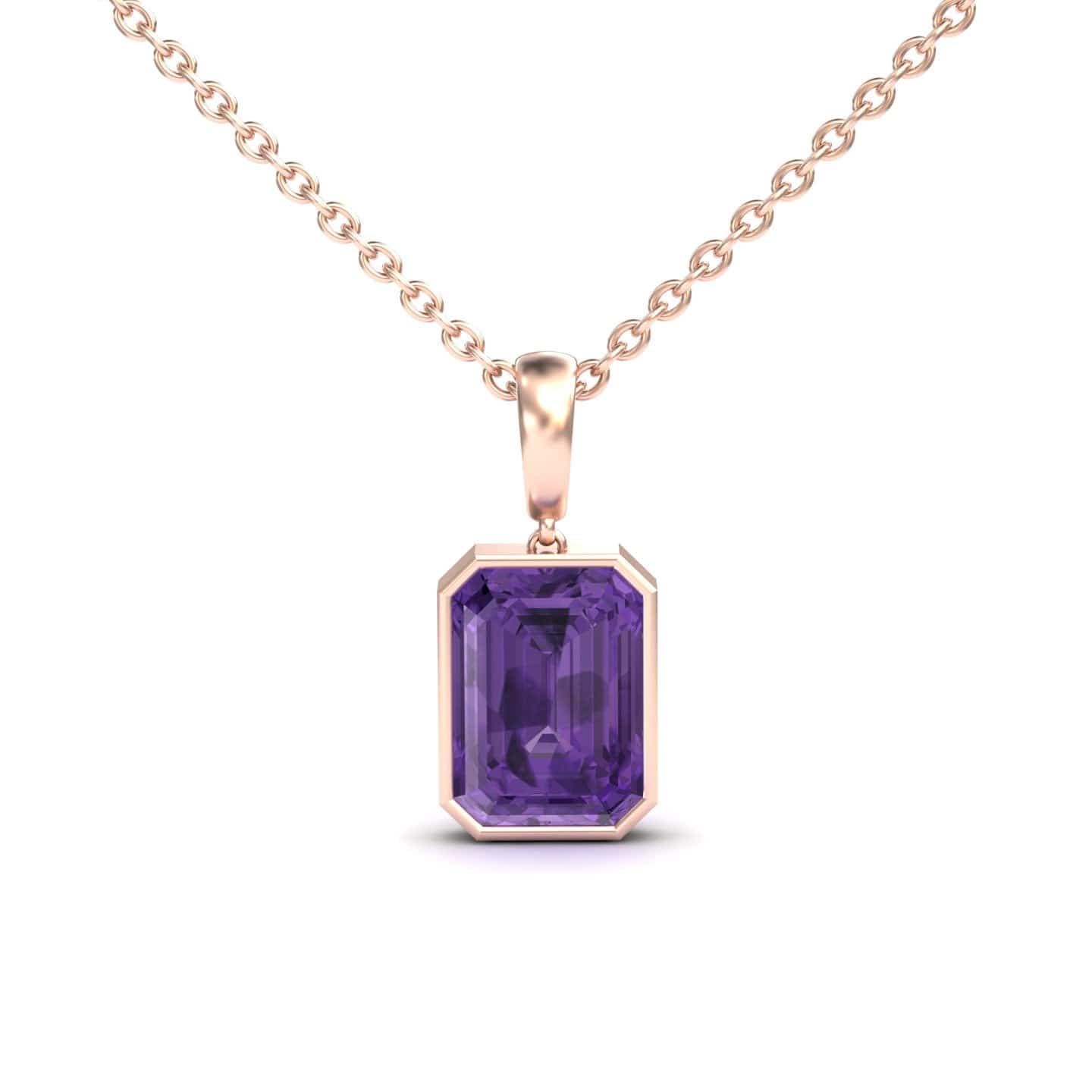 Amethyst Solitaire Necklace - Jovana