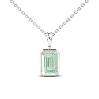 Green Amethyst Solitaire Necklace - Jovana