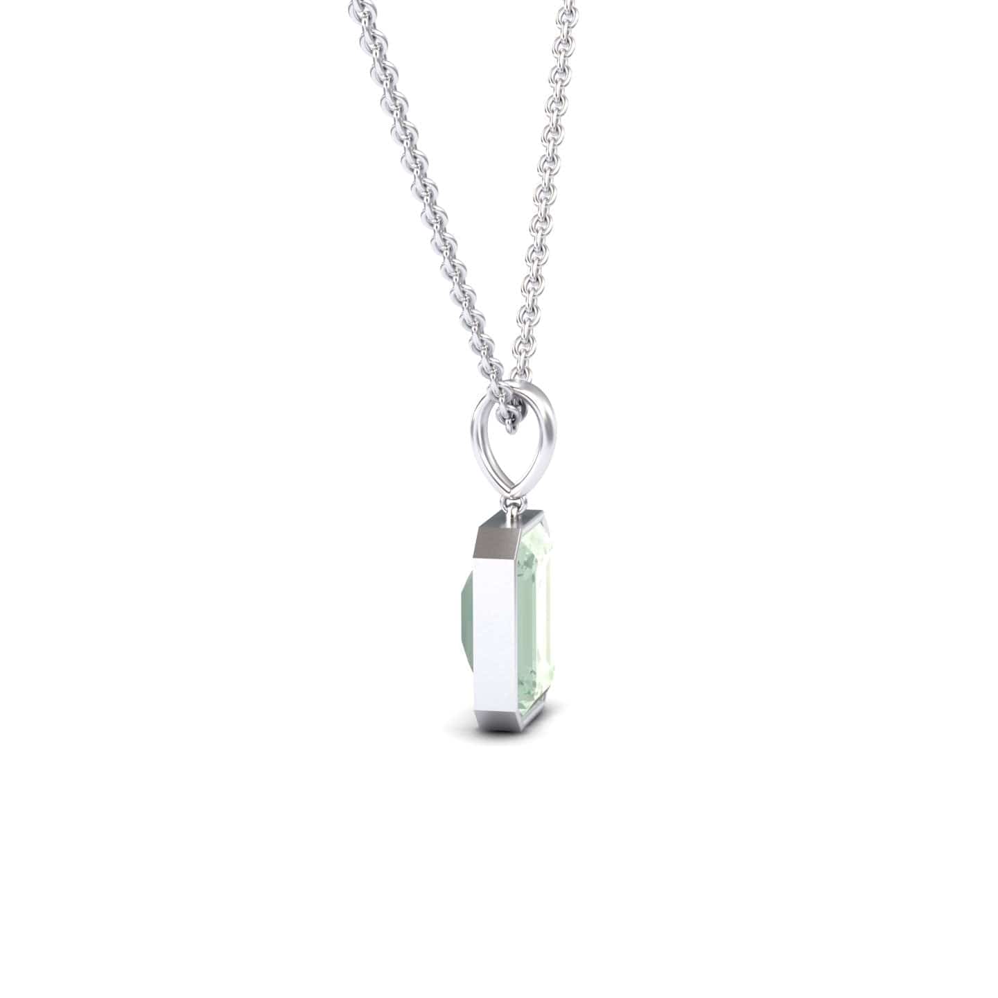 Green Amethyst Solitaire Necklace - Jovana