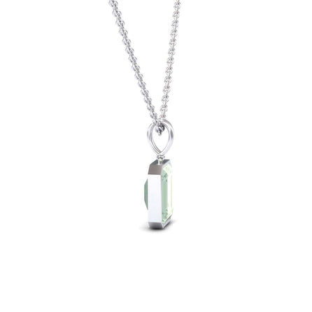 Green Amethyst Solitaire Necklace - Jovana