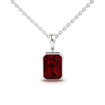Garnet Solitaire Necklace - Jovana