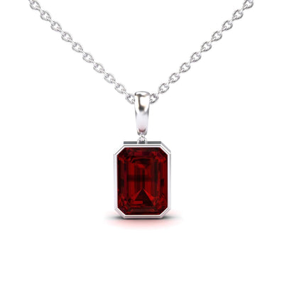 Garnet Solitaire Necklace