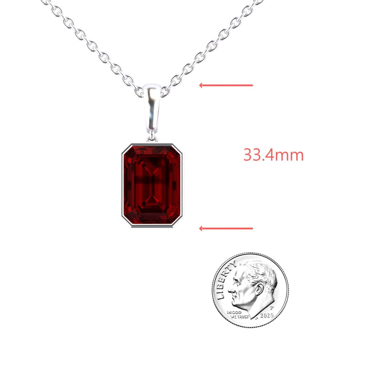 Garnet Solitaire Necklace - Jovana