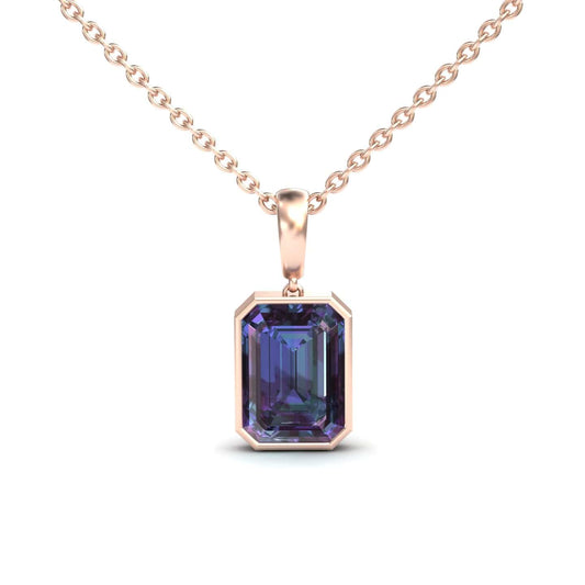 Lab Grown Alexandrite Solitaire Necklace - Jovana
