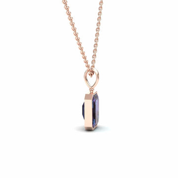 Lab Grown Alexandrite Solitaire Necklace - Jovana