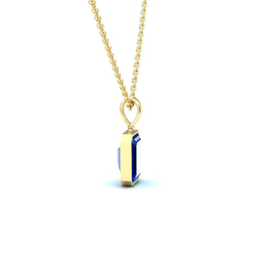 Lab Grown Blue Sapphire Solitaire Necklace - Jovana