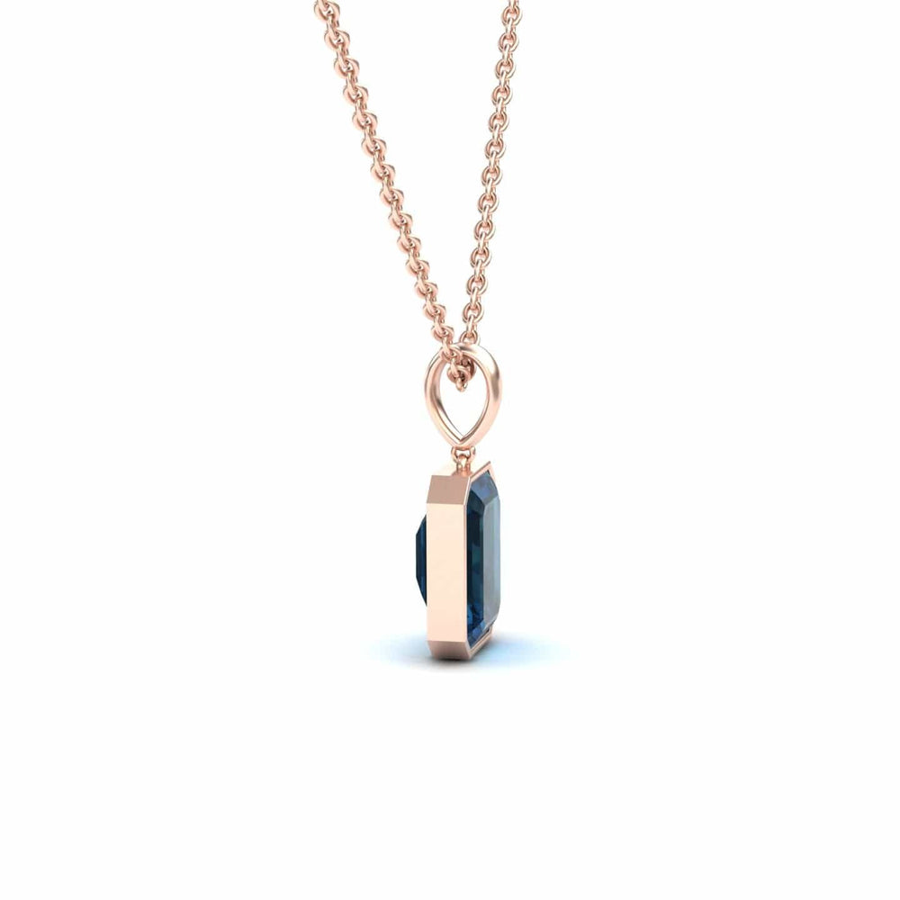 London Blue Topaz Solitaire Necklace - Jovana