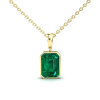 Lab Grown Emerald Solitaire Necklace - Jovana