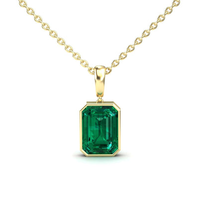 Lab Grown Emerald Solitaire Necklace