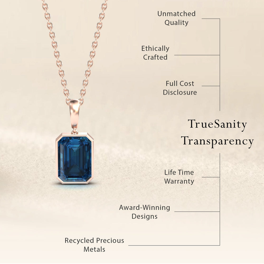 London Blue Topaz Solitaire Necklace - Jovana