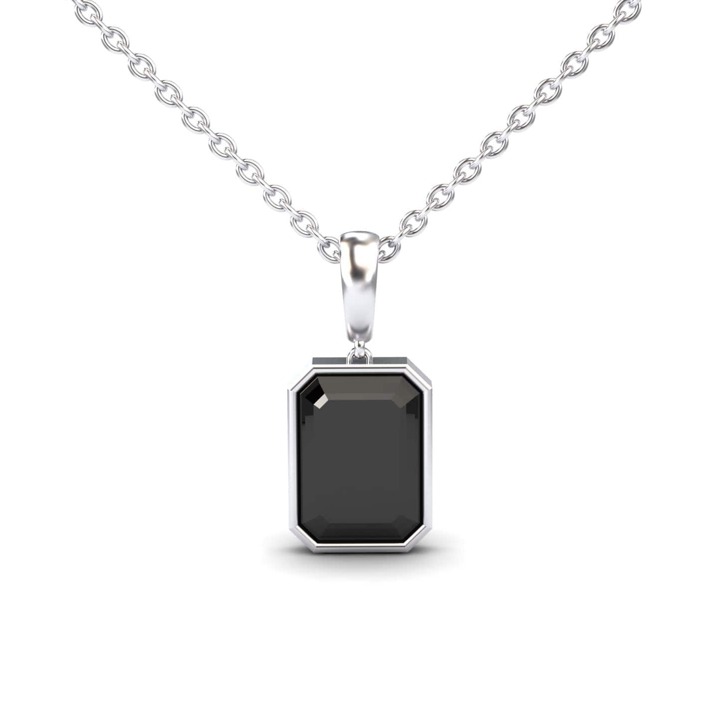 Black Onyx Solitaire Necklace - Jovana