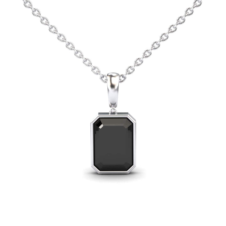 Black Onyx Solitaire Necklace - Jovana