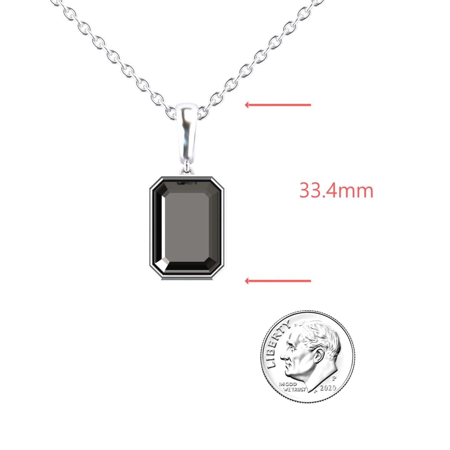 Black Onyx Solitaire Necklace - Jovana