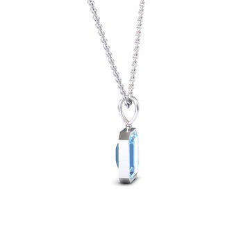 Swiss Blue Topaz Solitaire Necklace - Jovana