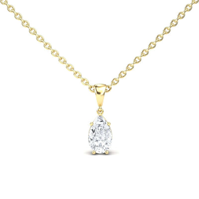 Lab Grown Moissanite Four Prong Solitaire Necklace