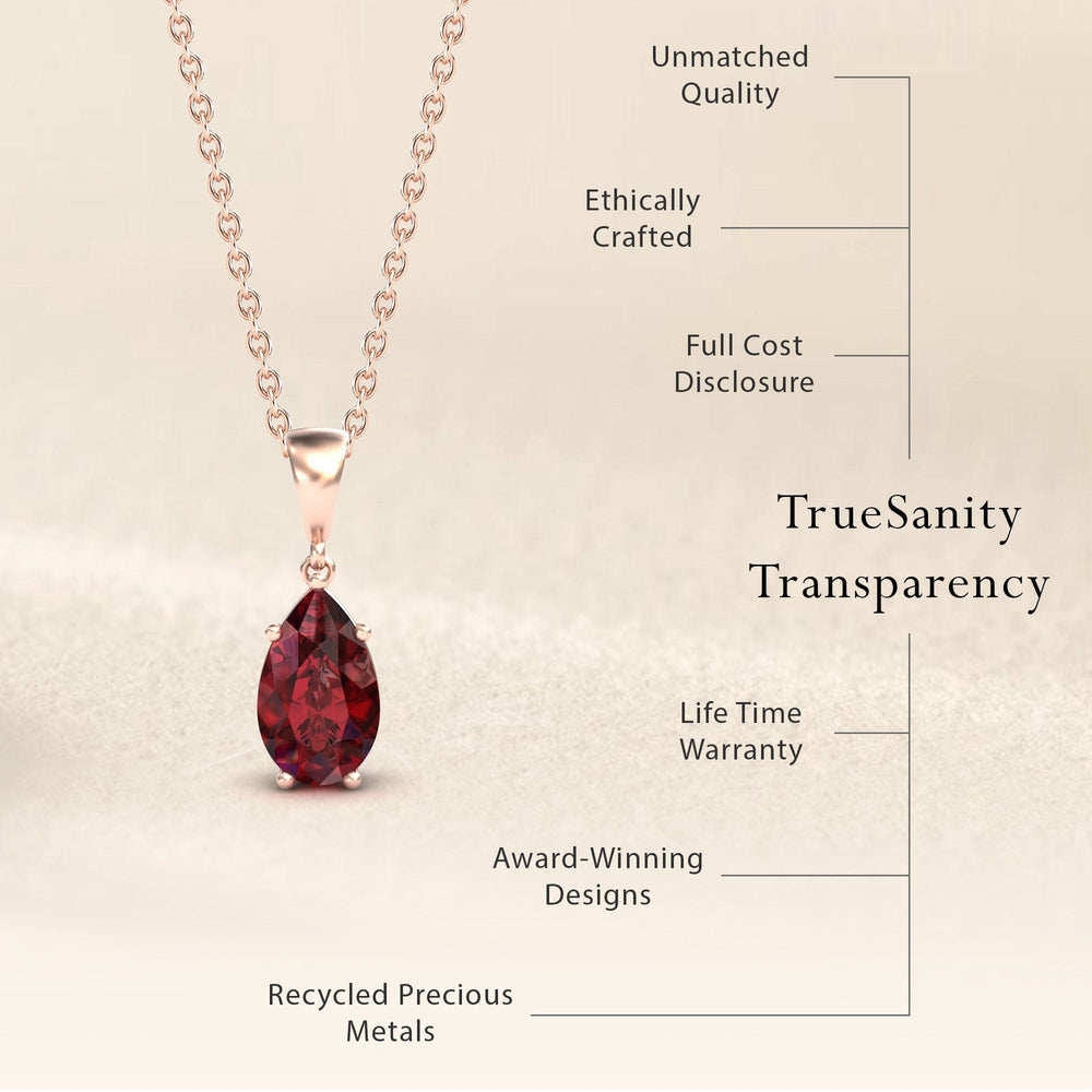 Lab Grown Ruby Four Prong Solitaire Necklace - Kirsten