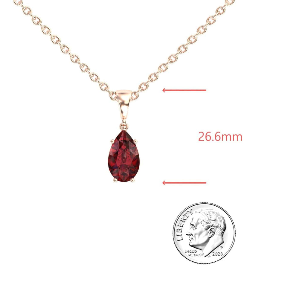 Lab Grown Ruby Four Prong Solitaire Necklace - Kirsten