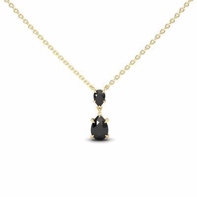 Black Diamond Double Drop Necklace