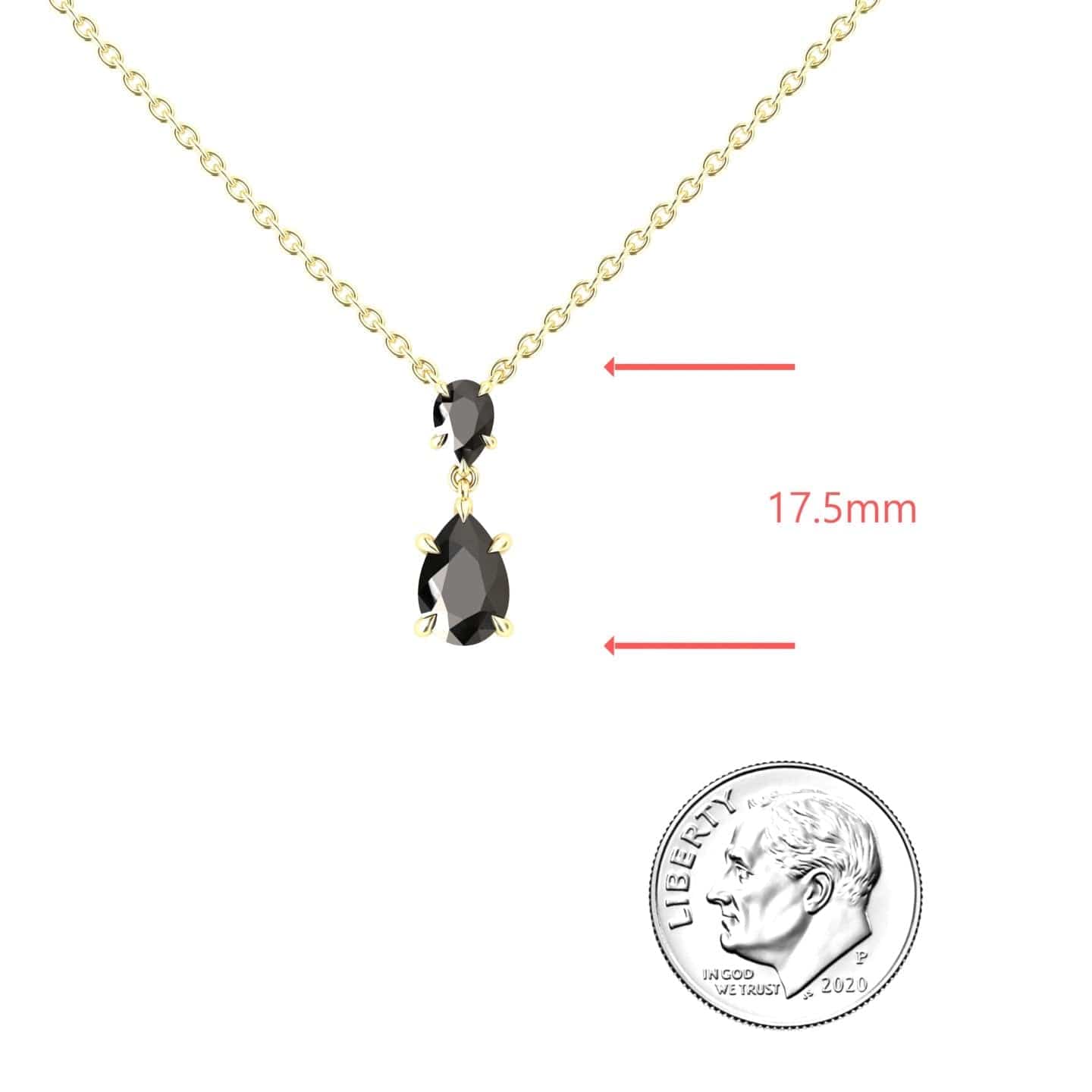 Black Diamond Double Drop Necklace - Mary