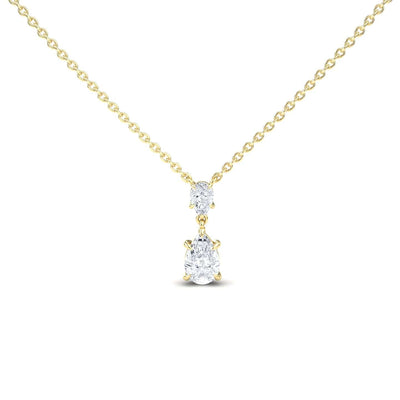 Lab Grown White Diamond Double Drop Necklace