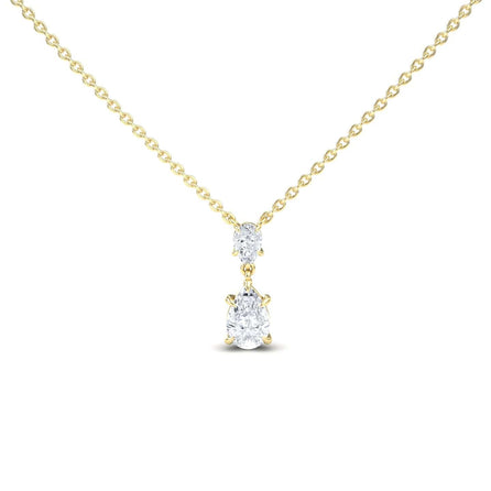 Lab Grown White Diamond Double Drop Necklace - Mary