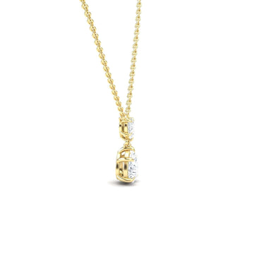 Lab Grown White Diamond Double Drop Necklace - Mary