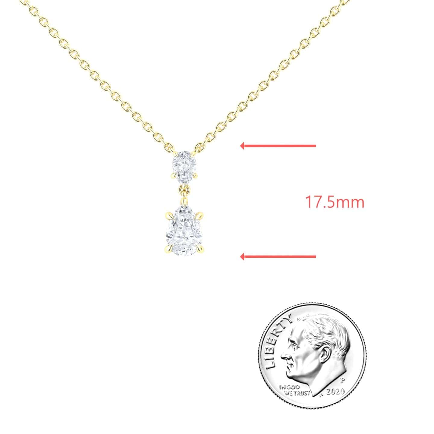 Lab Grown White Diamond Double Drop Necklace - Mary