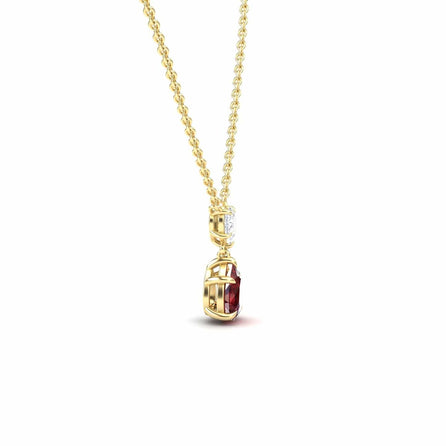 Lab Grown Ruby & Diamond Double Drop Necklace - Mary