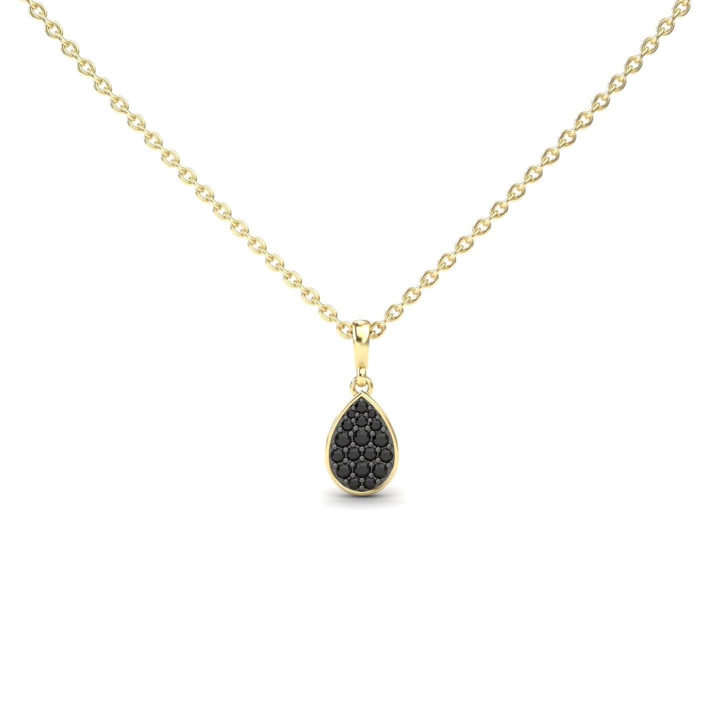 Black Diamond Teardrop Necklace - Isabela