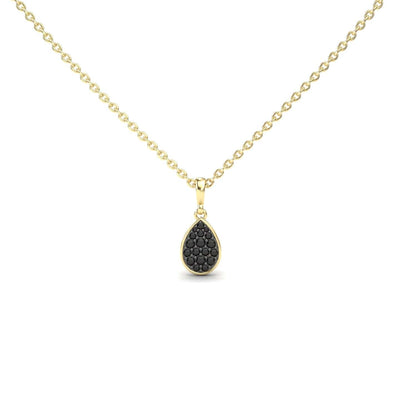 Black Diamond Teardrop Necklace