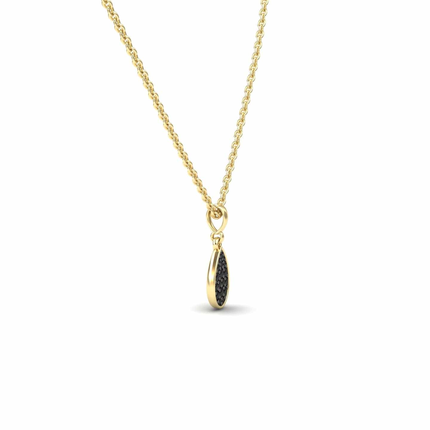 Black Diamond Teardrop Necklace - Isabela