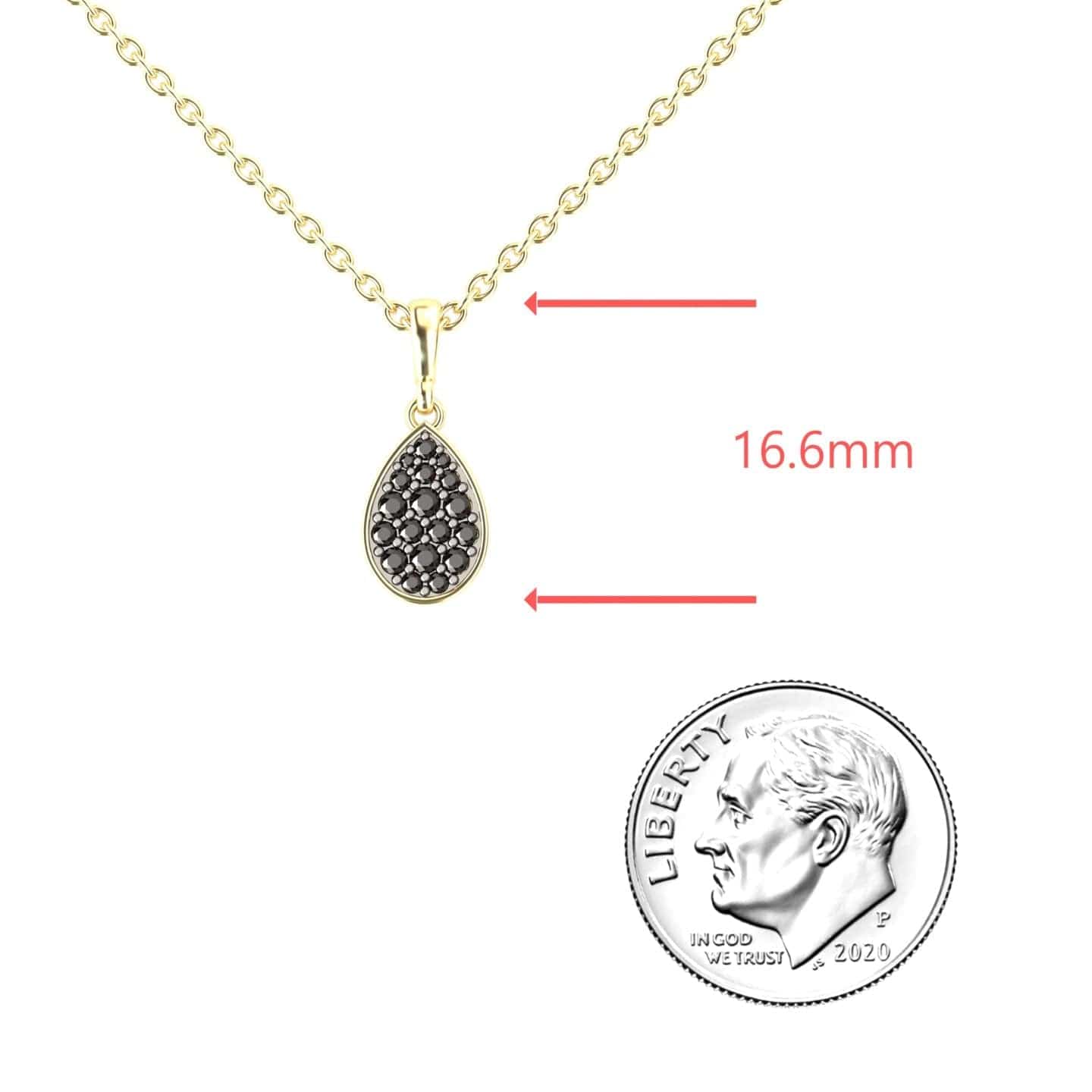 Black Diamond Teardrop Necklace - Isabela