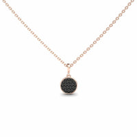 Black Diamond Pave Disc Necklace - Rucha