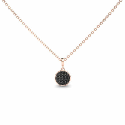 Black Diamond Pave Disc Necklace