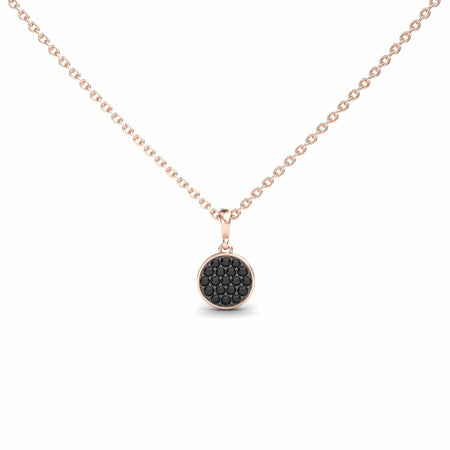 Black Diamond Pave Disc Necklace - Rucha
