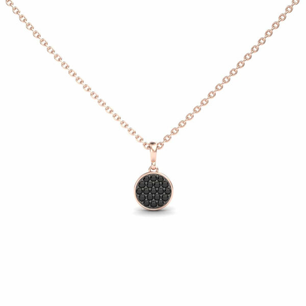 Black Diamond Pave Disc Necklace - Rucha