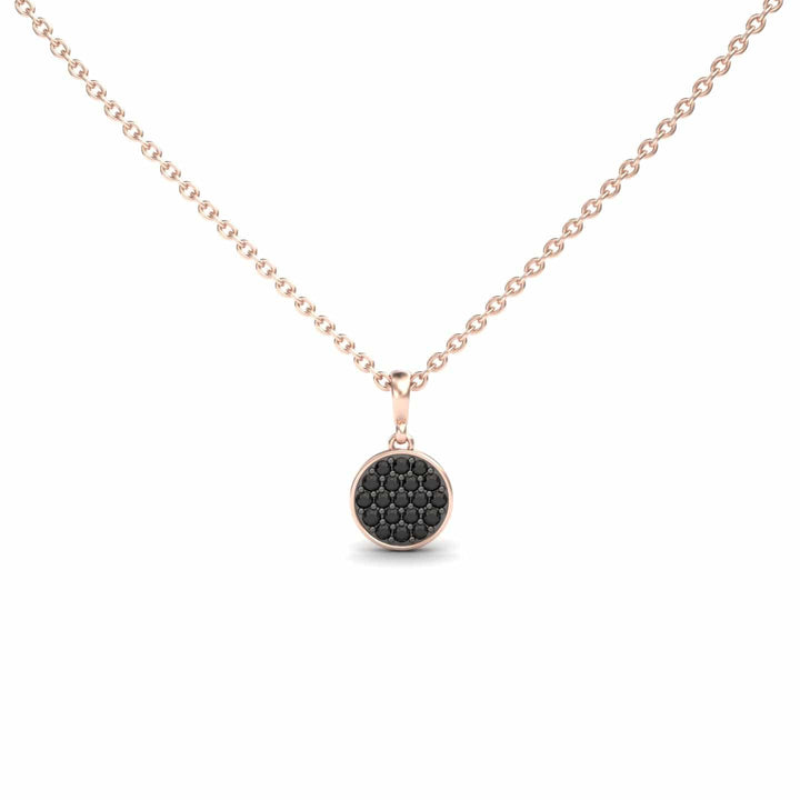 Black Diamond Pave Disc Necklace - Rucha