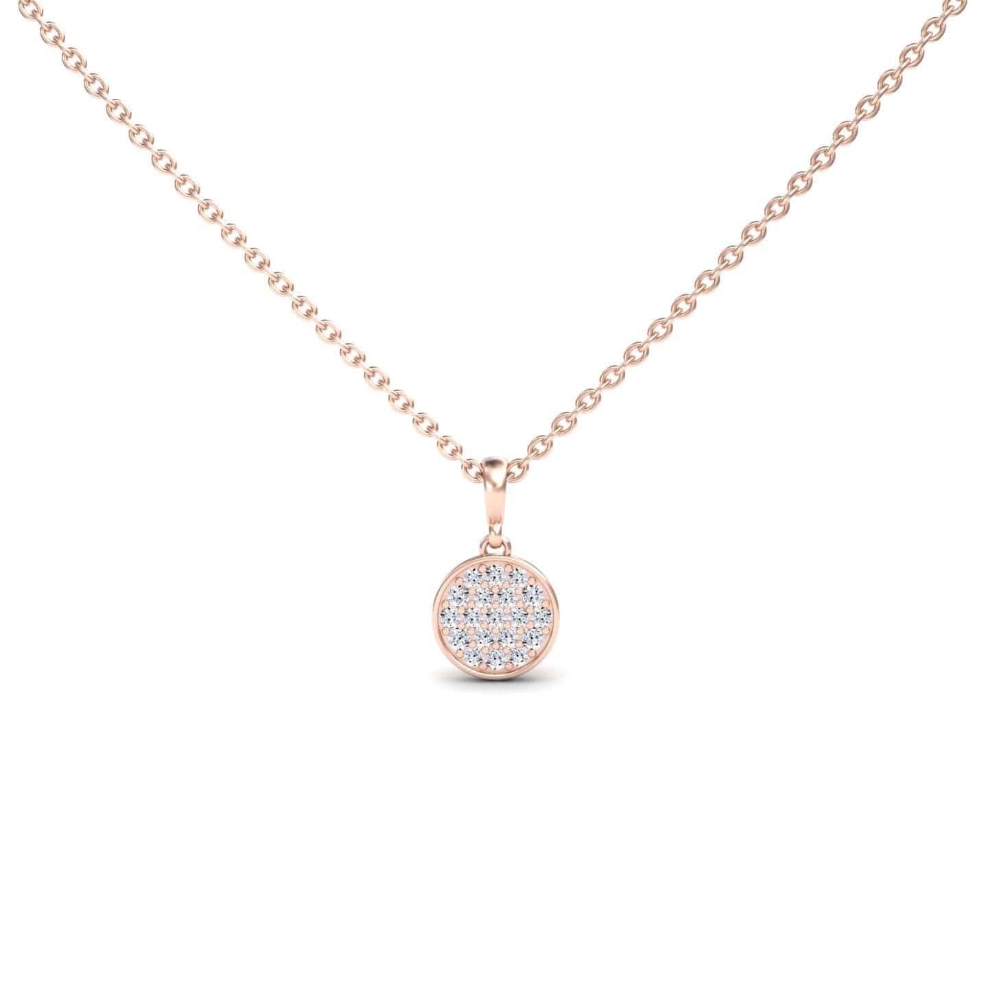 White Diamond Pave Disc Necklace - Rucha